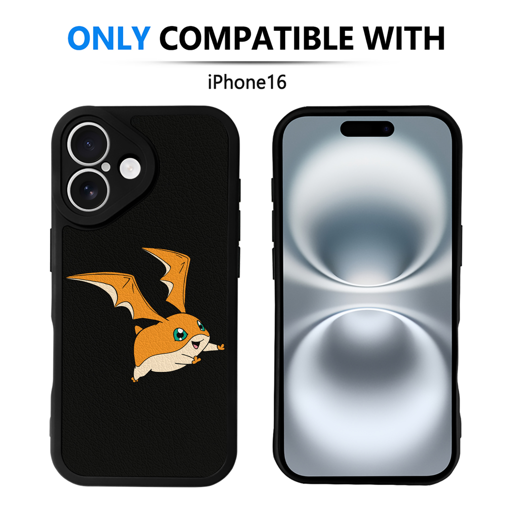 （画像用） Digimon デジタルモンスター/デジモン 【iPhone 16シリーズ対応】シリコンスマホケース（レザー調） 材質：シリコン